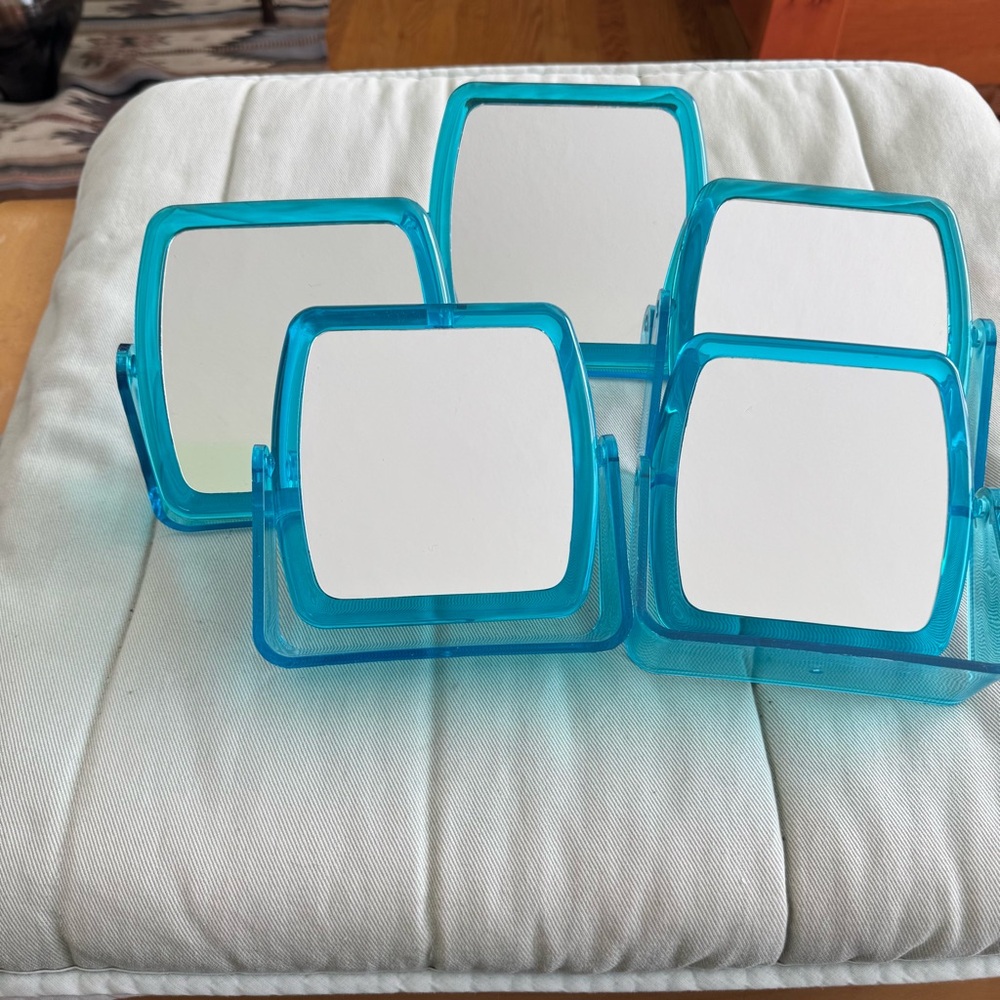 Set of 5 Blue Square Mirrors